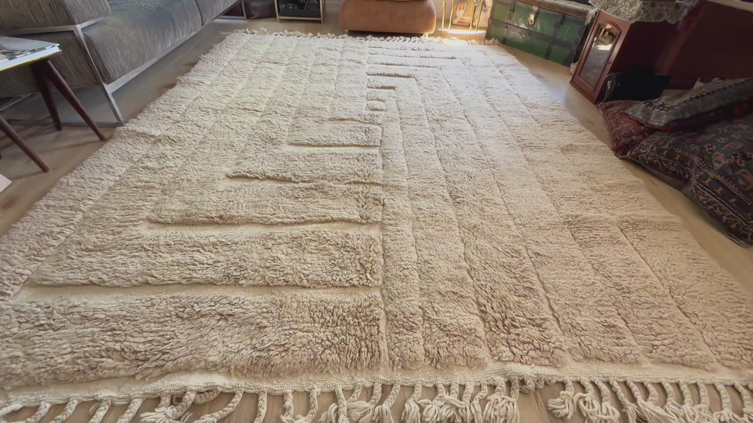 Vintage Moroccan Relief Carpet 311 × 234 cm