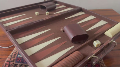 Vintage Backgammon Set Years 80 (1981) Retro Executive Briefcase