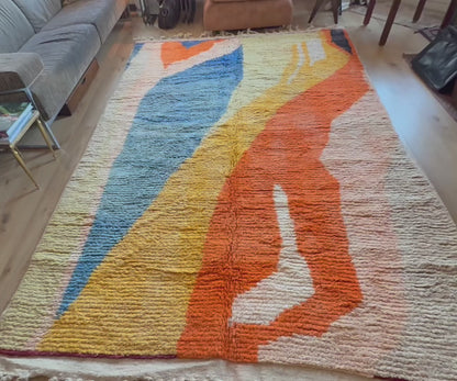 Tapete vintage de design marroquino – 317 × 197 cm – shag abstrato