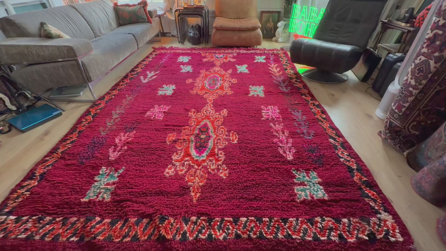 Handgeknoopt vintage Berber tapijt – 315 × 222 cm