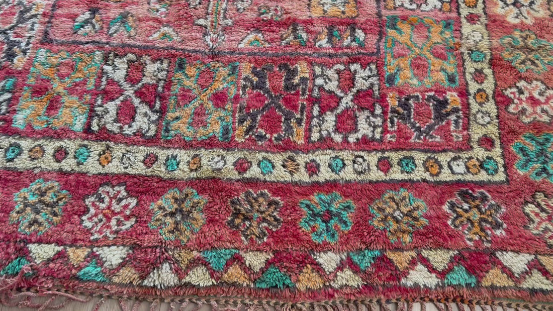 Vintage Moroccan Carpet 394 × 204 cm, 1970s