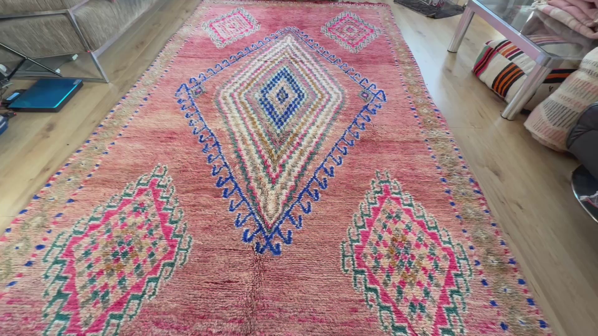 Handgeknoopt vintage Marokkaans tapijt – ca. 370 × 204 cm