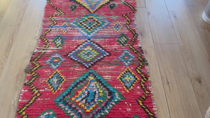 Handgeweven vintage loper met levend ritme 334 × ca. 92 cm (organisch variërend)