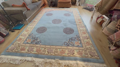 Soft Blue Chinees Deco Rug – 330 × 213 cm