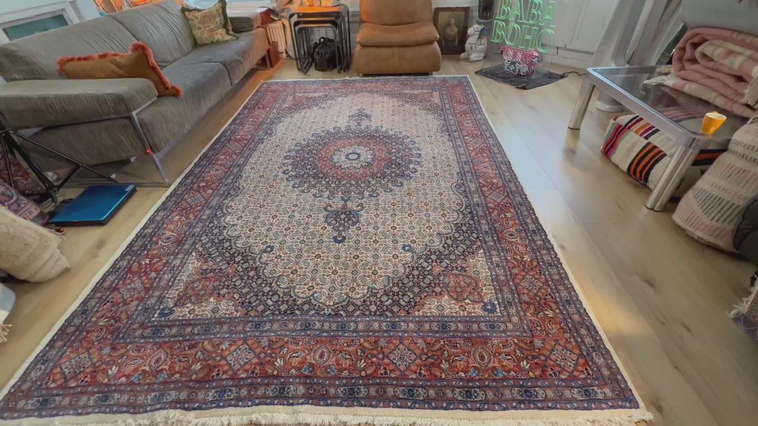 Handgeknoopt Oosters vintage tapijt – 310 × 200 cm – Professioneel gereinigd