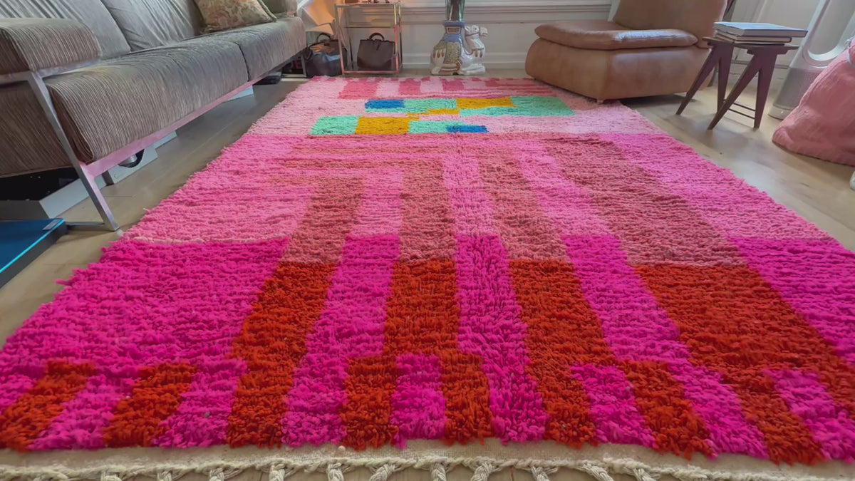 Marokkaans tapijt in roze en fuchsia – 302 × 204 cm