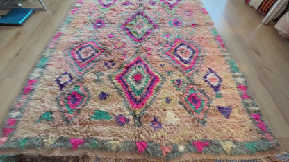 Authentiek handgeknoopt vintage tapijt – kleurrijk boho design – ca. 344 × 174 cm