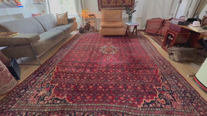Grande tappeto persiano vintage Hosseinabad – 356 × 242 cm, risalente circa al 1960