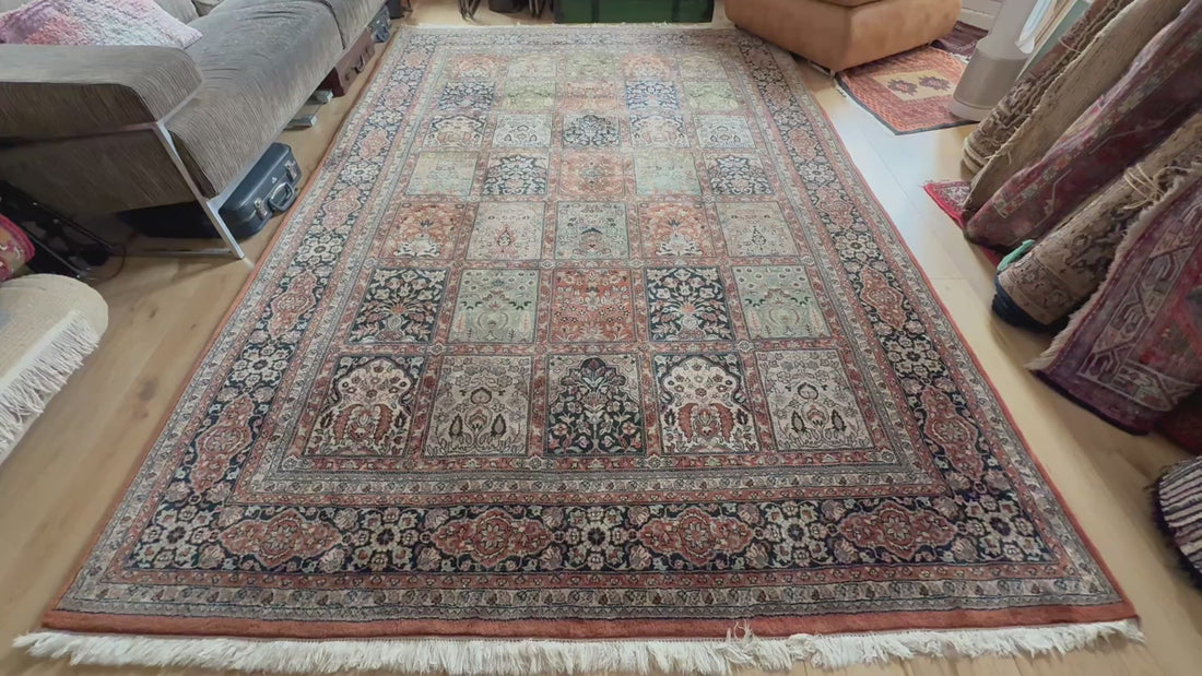 Handgeknoopt vintage Oosters India Bachtiari stijl tapijt – ca. 310 × 206 cm