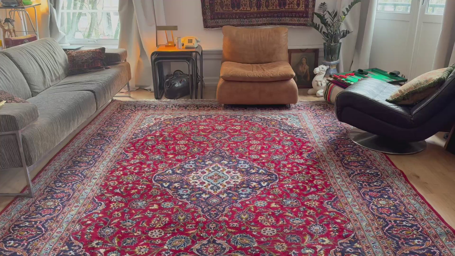 Monumentaal handgeknoopt vintage tapijt – 365 × 249 cm