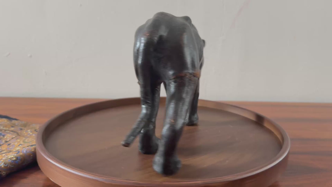 Vintage Black Panther Sculpture – Handcrafted Safari Decor Object