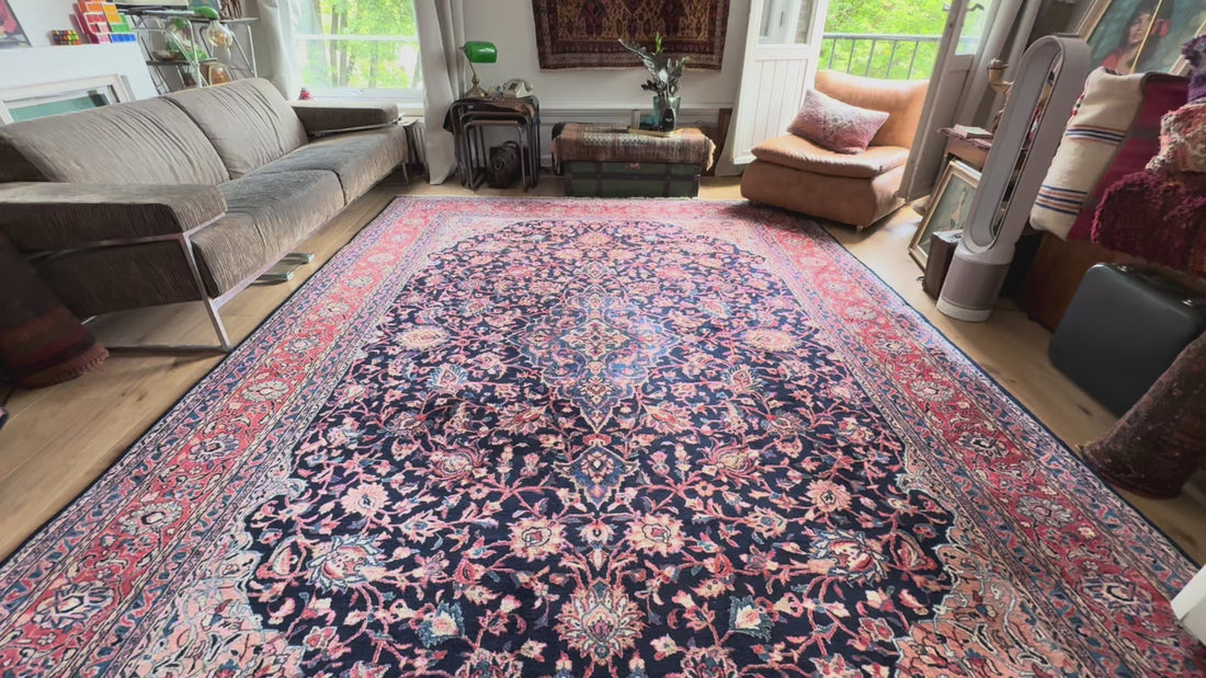 Handgeknoopt vintage tapijt – Klassiek Medaillon – ca. 367 × 265 cm