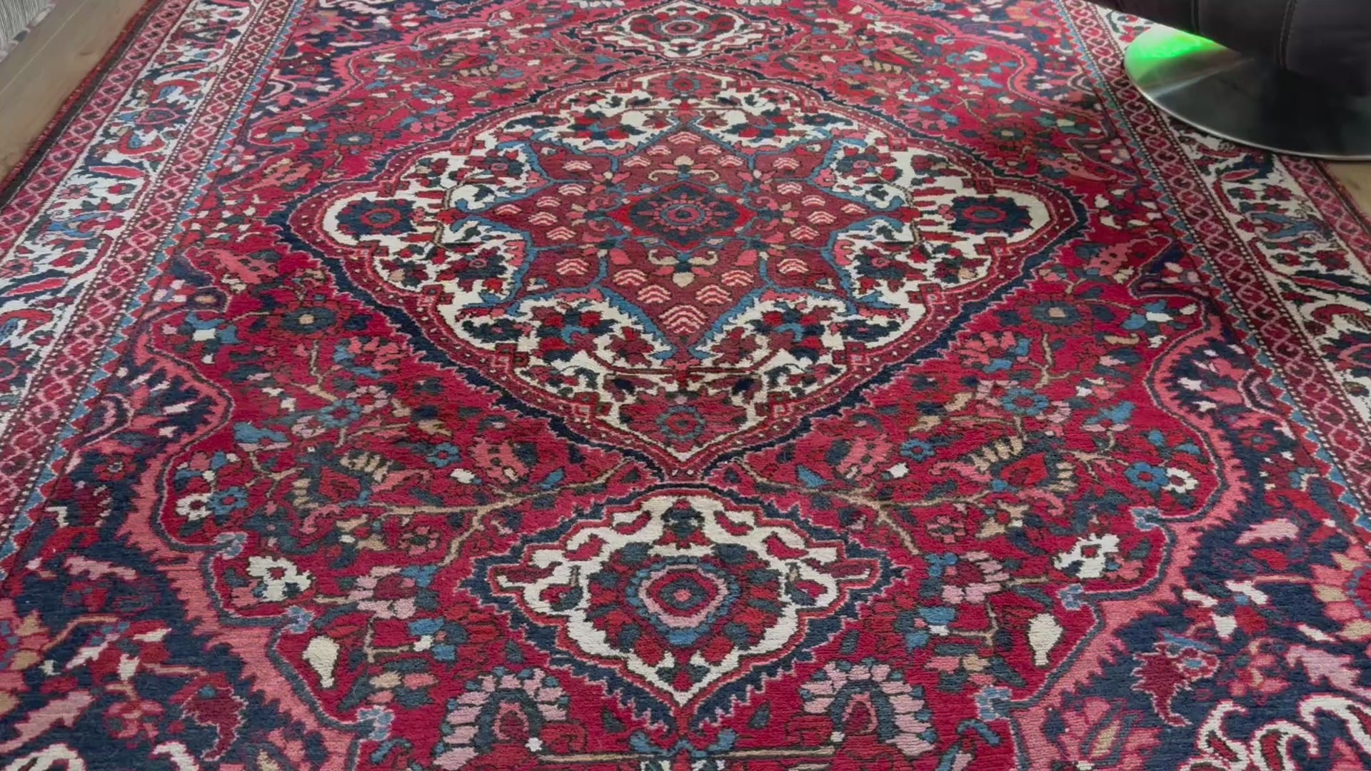 Vintage handgeknoopt Oosters tapijt met medaillon – ca. 318 × 226 cm