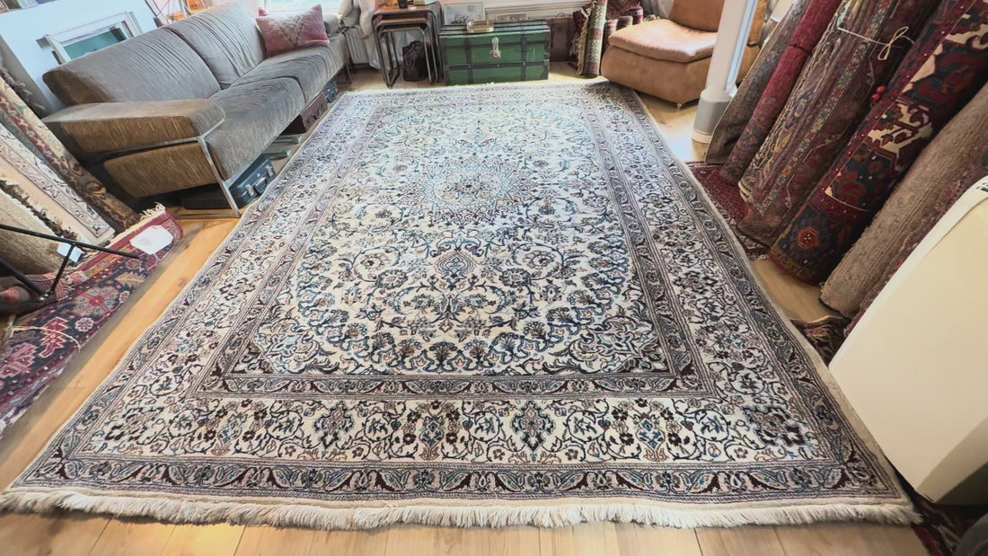 Handgeknoopt vintage Oosters Nain tapijt – ca. 245 × 345 cm