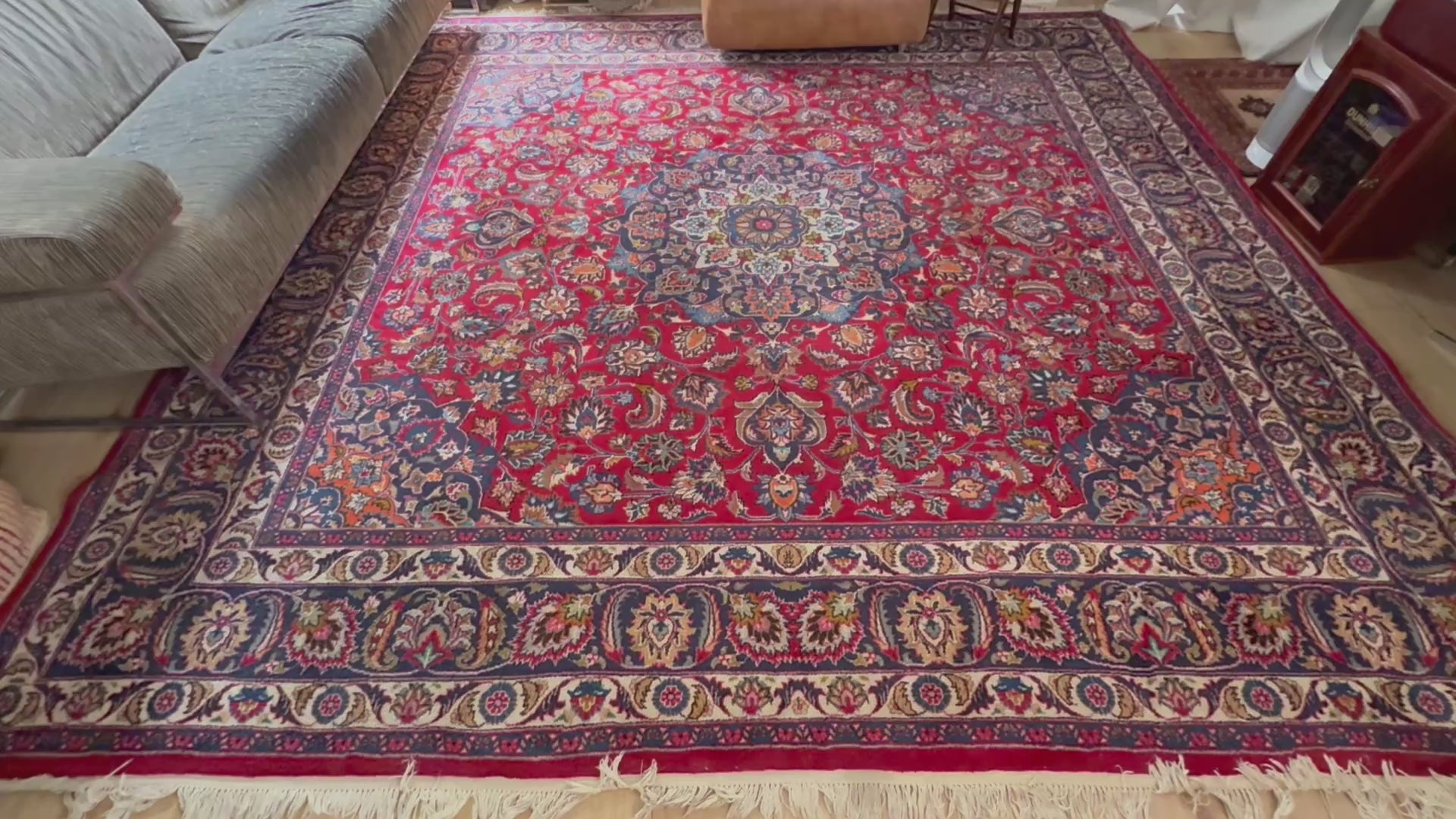 Großer Vintage-Perser-Medaillonteppich – 300 × 290 cm