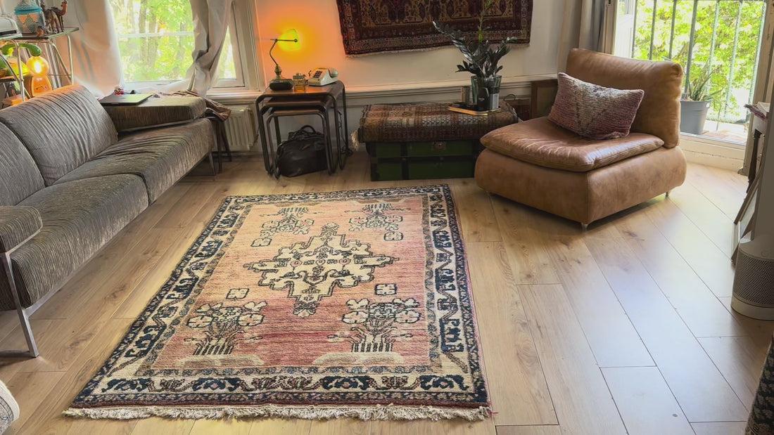 Handgeknoopt vintage tapijt – ca. 221 × 144 cm